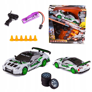 AUTO NA DIAĽKOVÉ OVLÁDANIE + RC KUŽELY NA DRIFTING 1:24 BIELE GTR